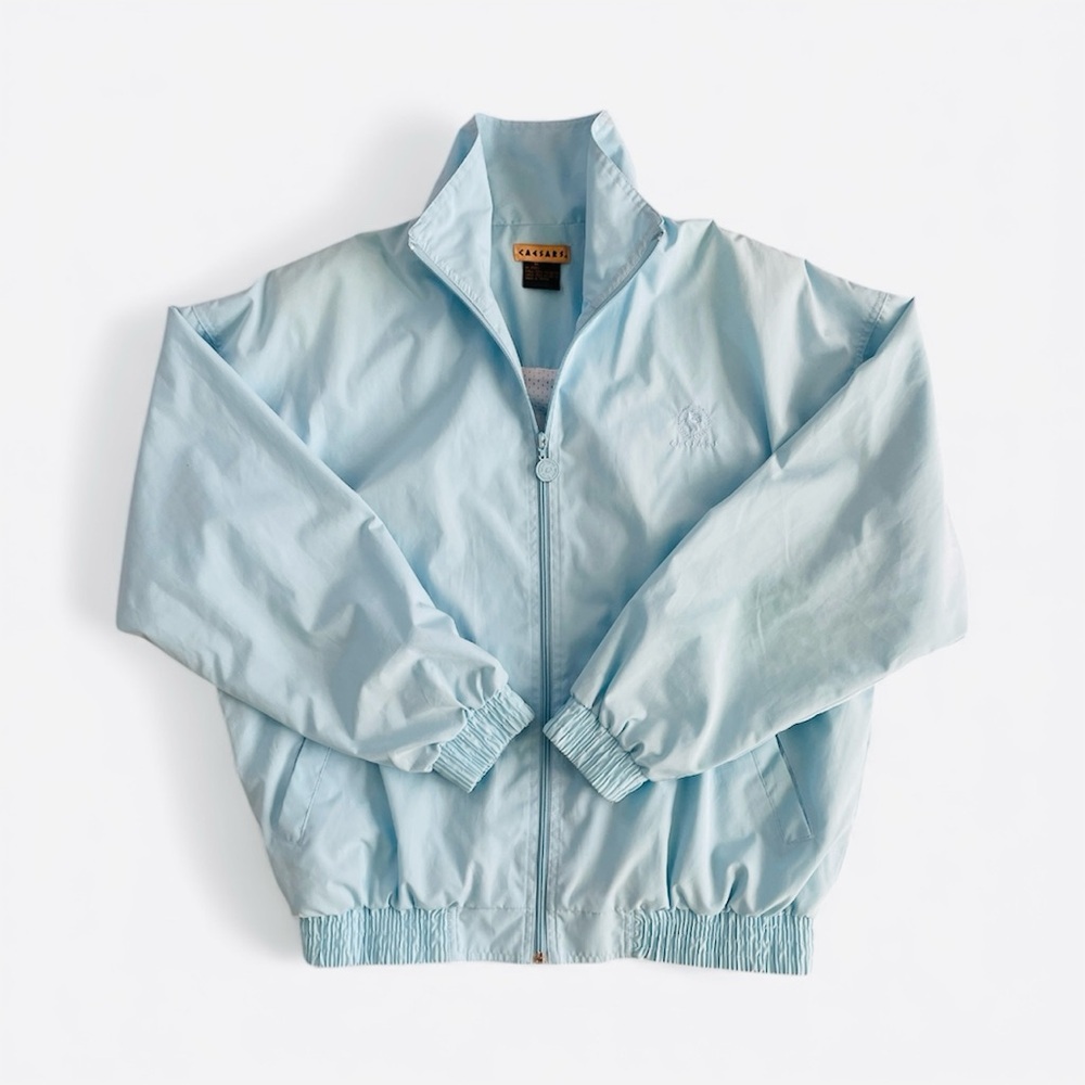 TWO PIECE Vintage Caesars Blue Lined Bomber Jacket and Pants size M